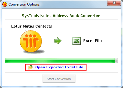 open exported excel file