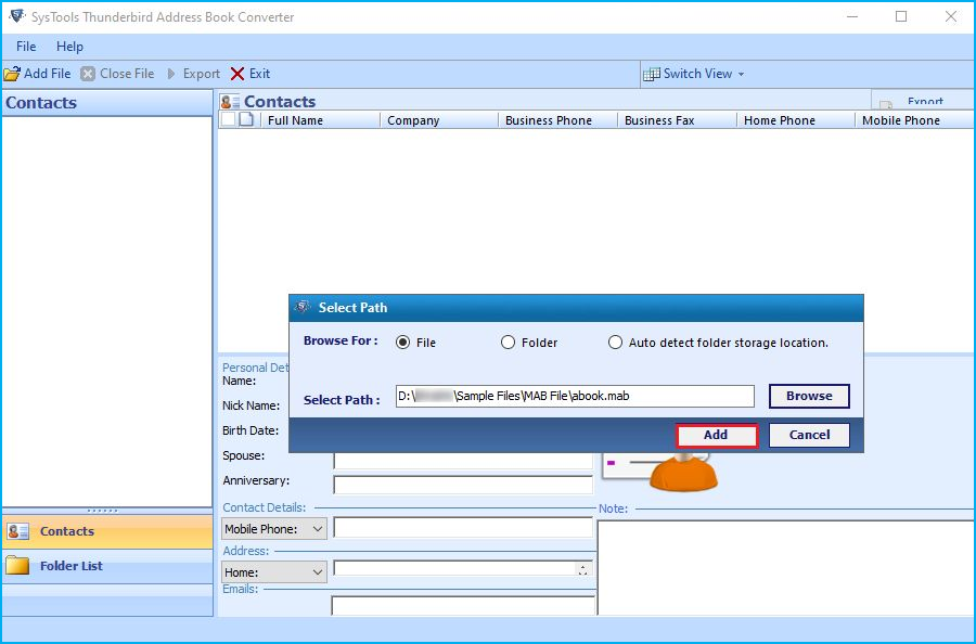 select file path