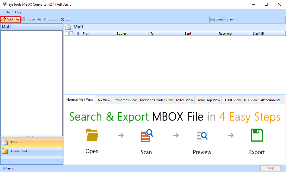 online export mbox to msg
