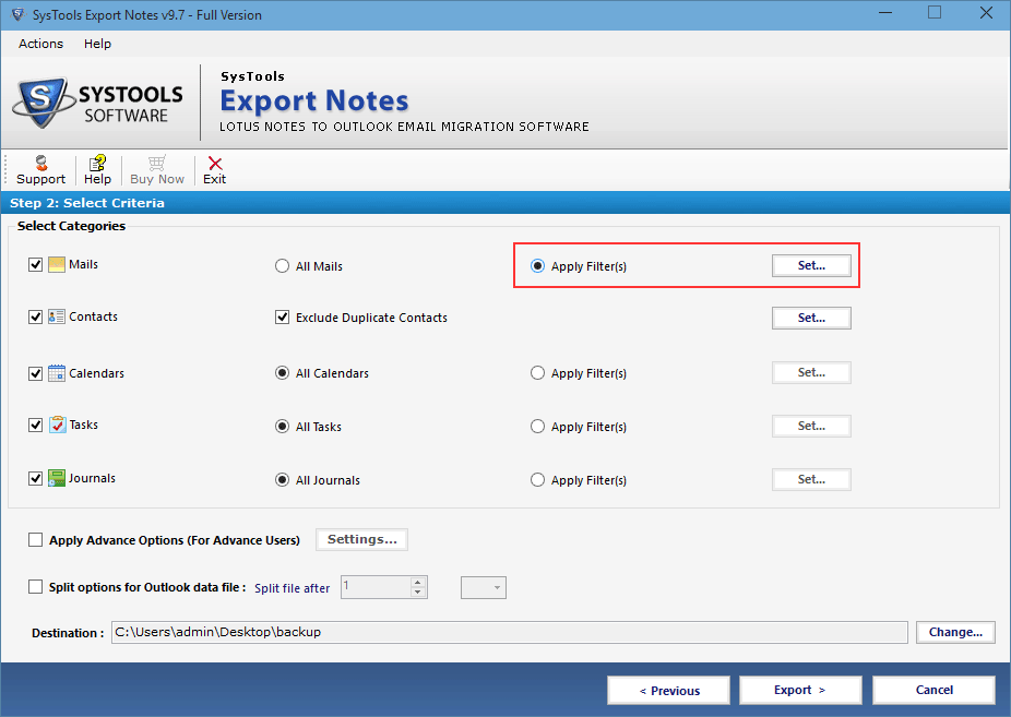 Apply Filters on Sepecific category