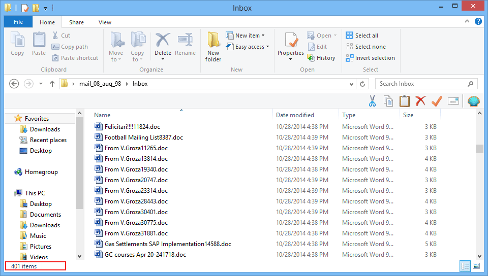 save converted nsf file