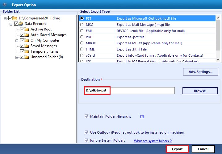 msg advanced settings